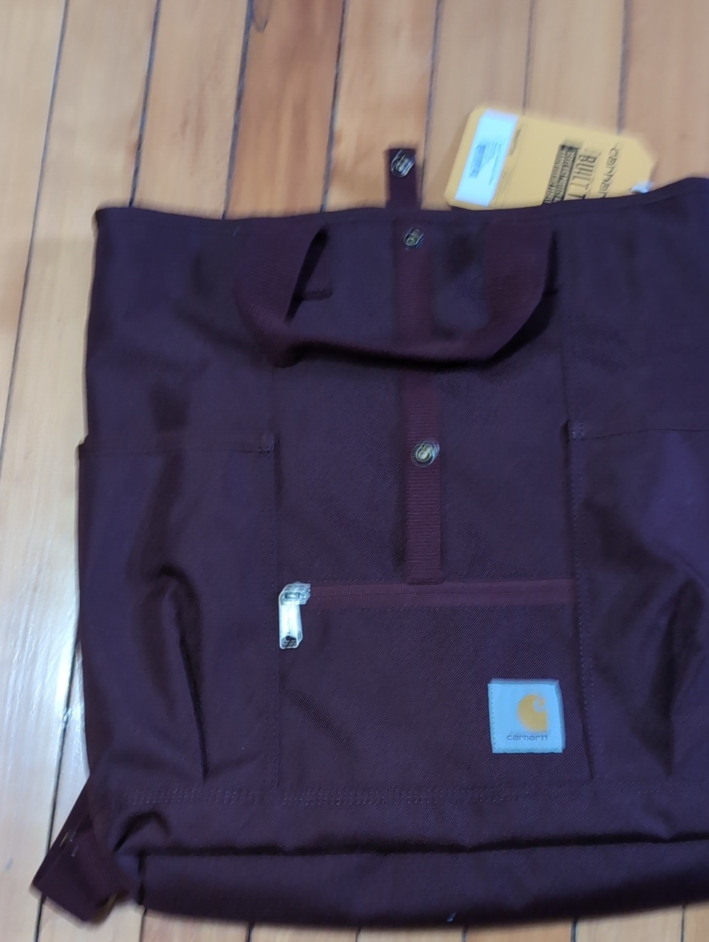 Carhartt Maroon Canvas Tote-Style Backpack